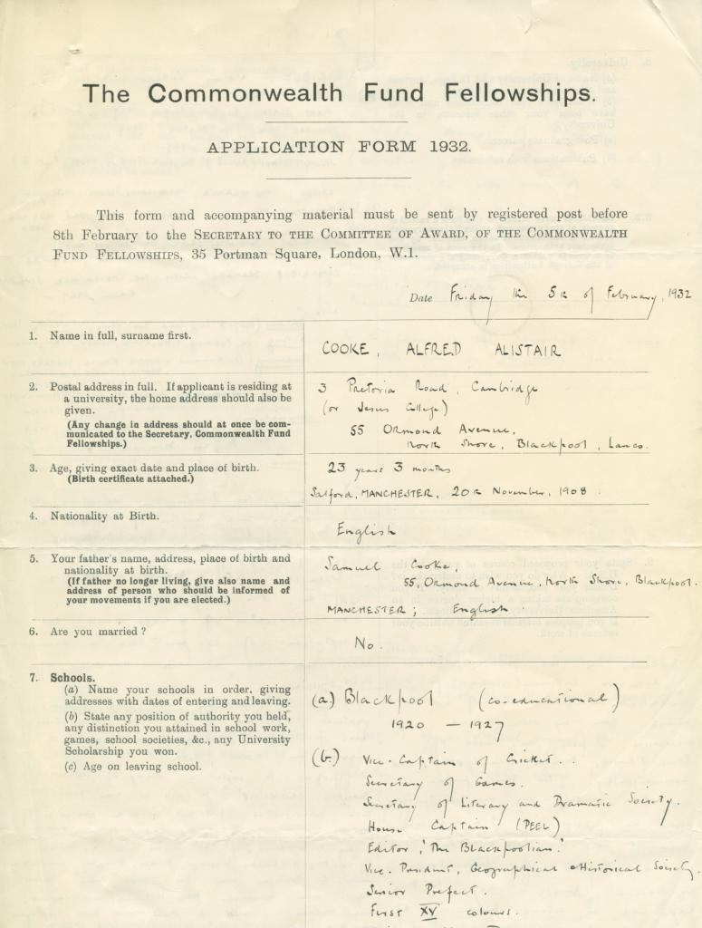 Alistair Cooke application